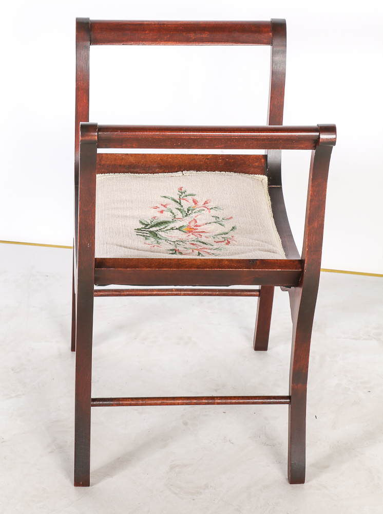 Sheraton Style Needlepoint Window Bench