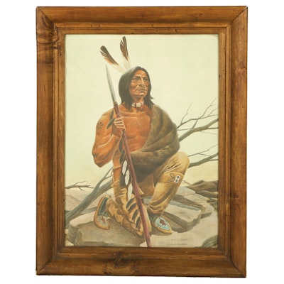 John A. Ruthven Offset Lithograph "Miami Indian"