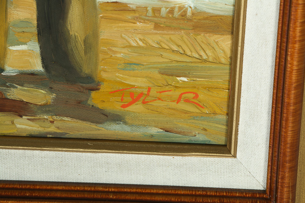 Tyler Impressionist Oil on Canvas of Paddling at the Beach