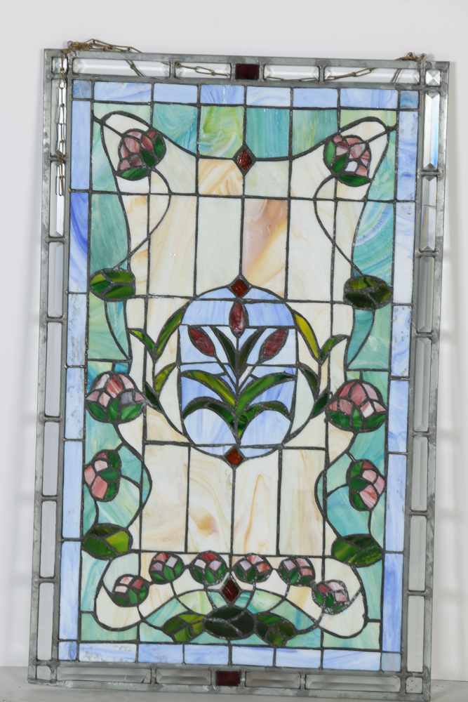 Repurposed Stained Glass  Wall Hanging