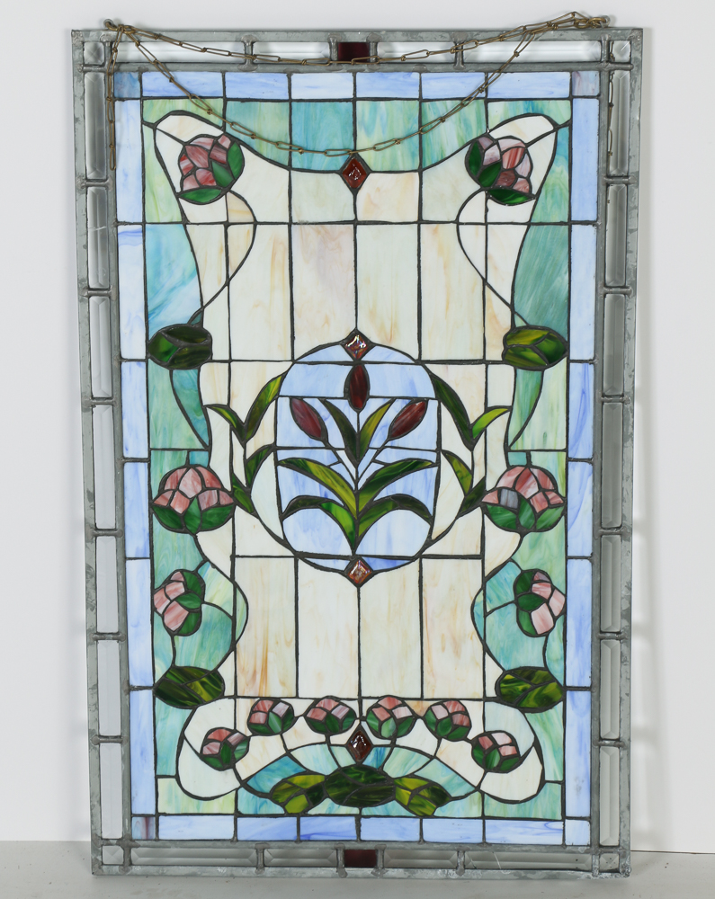 Repurposed Stained Glass  Wall Hanging