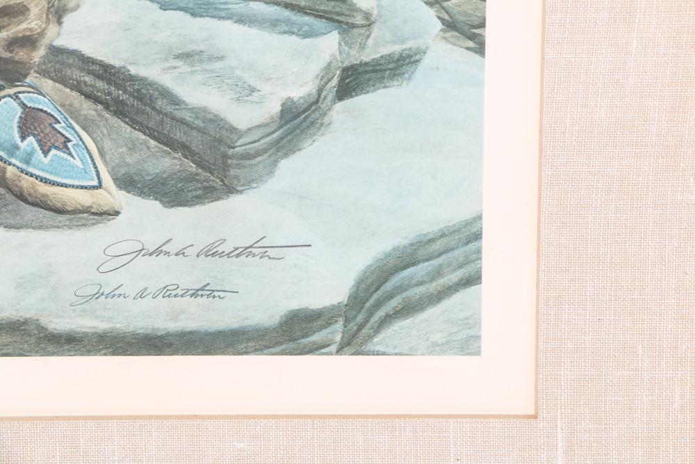 John A Ruthven Signed Lithograph "Miami Indian"