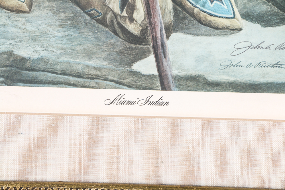 John A Ruthven Signed Lithograph "Miami Indian"