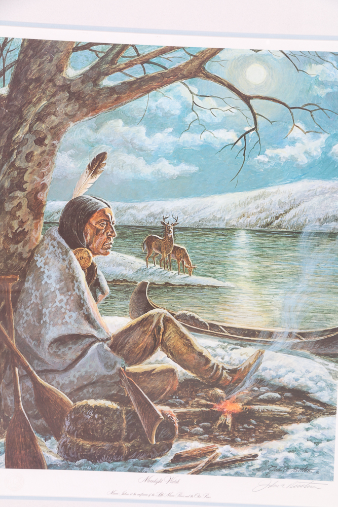 John A Ruthven Signed Limited Edition Lithograph "Moonlight Watch"