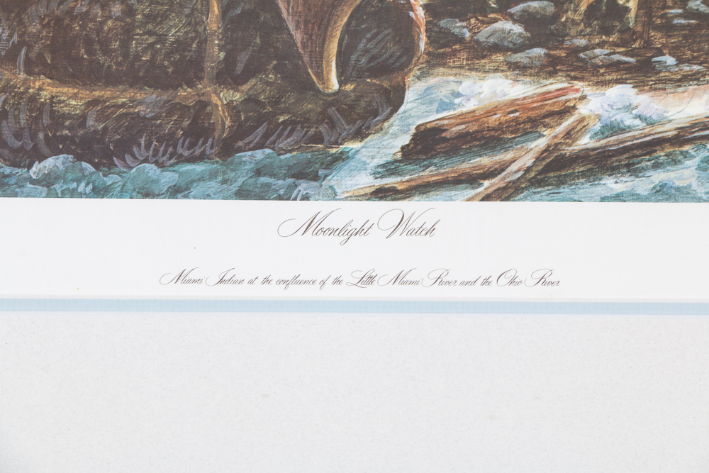 John A Ruthven Signed Limited Edition Lithograph "Moonlight Watch"