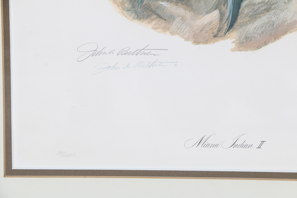 John A. Ruthven Limited Edition Lithograph "Miami Indian II"