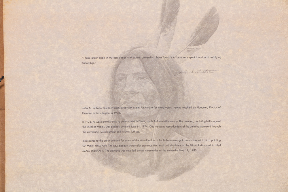 John A. Ruthven Limited Edition Lithograph "Miami Indian II"