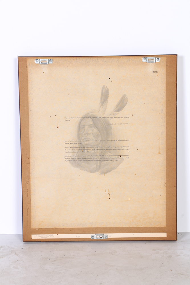 John A. Ruthven Signed Limited Edition Lithograph "Miami Indian II"