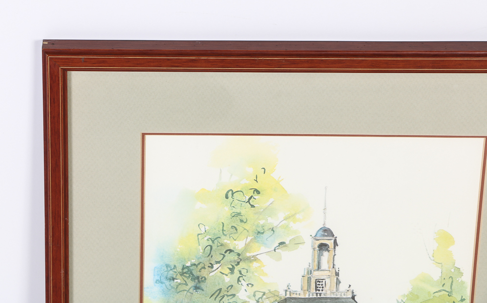 Betty Howard Offset Lithograph of Miami University's Upham Hall