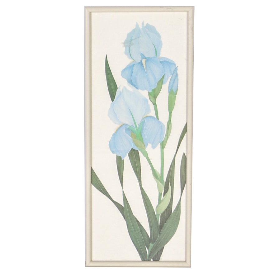 Ed Cota Framed Offset Lithograph of Irises