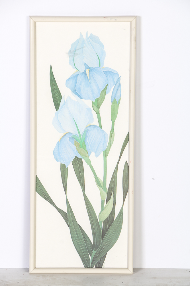 Ed Cota Framed Offset Lithograph of Irises