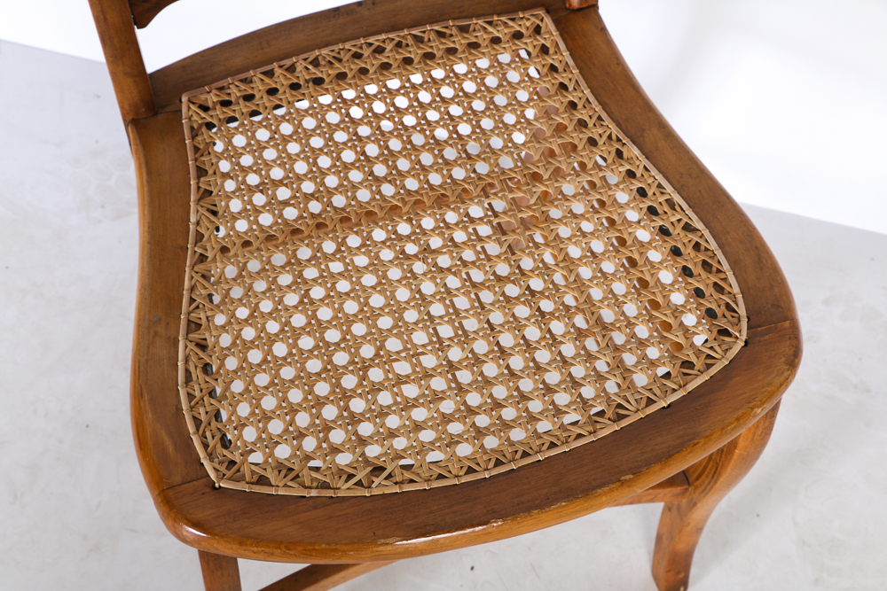 Wooden Chair with a Cane Webbed Seat