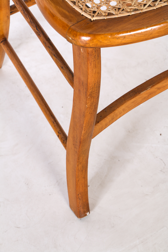 Wooden Chair with a Cane Webbed Seat