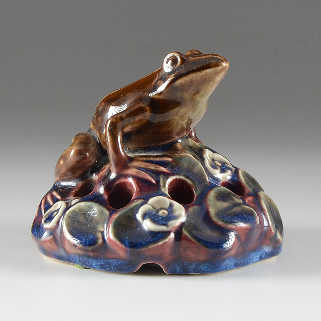 Rookwood Pottery Signed "Sara Sax" Frog Flower Holder