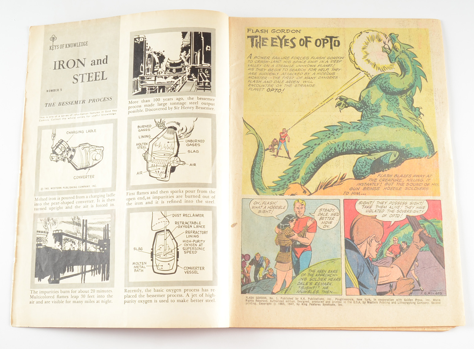 Three 1960s Vintage Gold Key Comics - Doc Savage, Flash Gordon, Gay Purr-ee