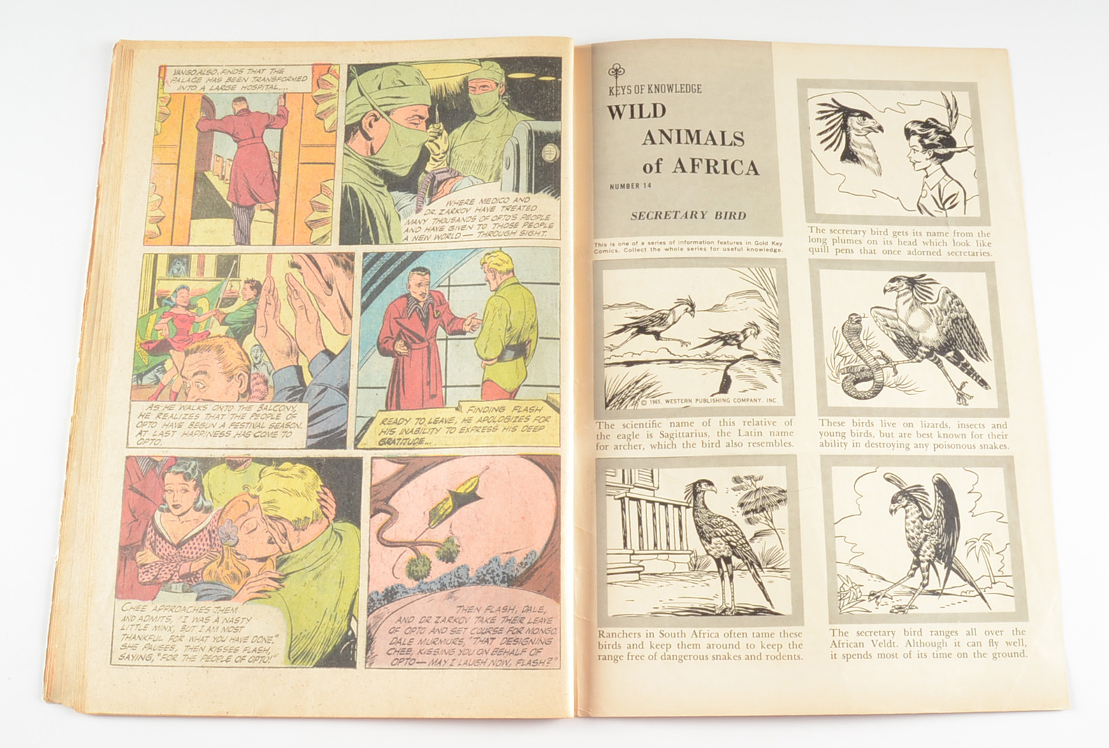 Three 1960s Vintage Gold Key Comics - Doc Savage, Flash Gordon, Gay Purr-ee