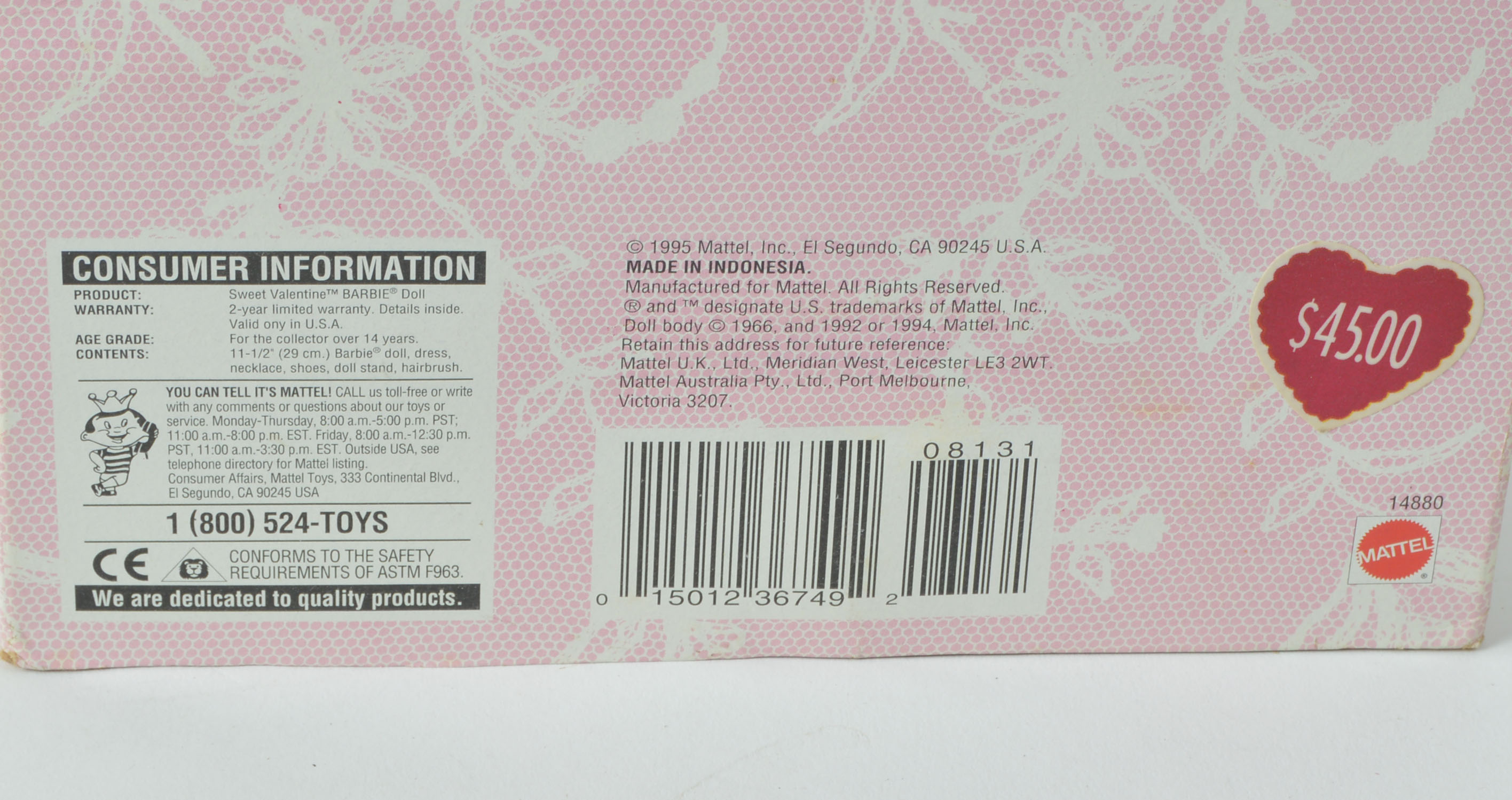 Collector Series Valentine Barbies