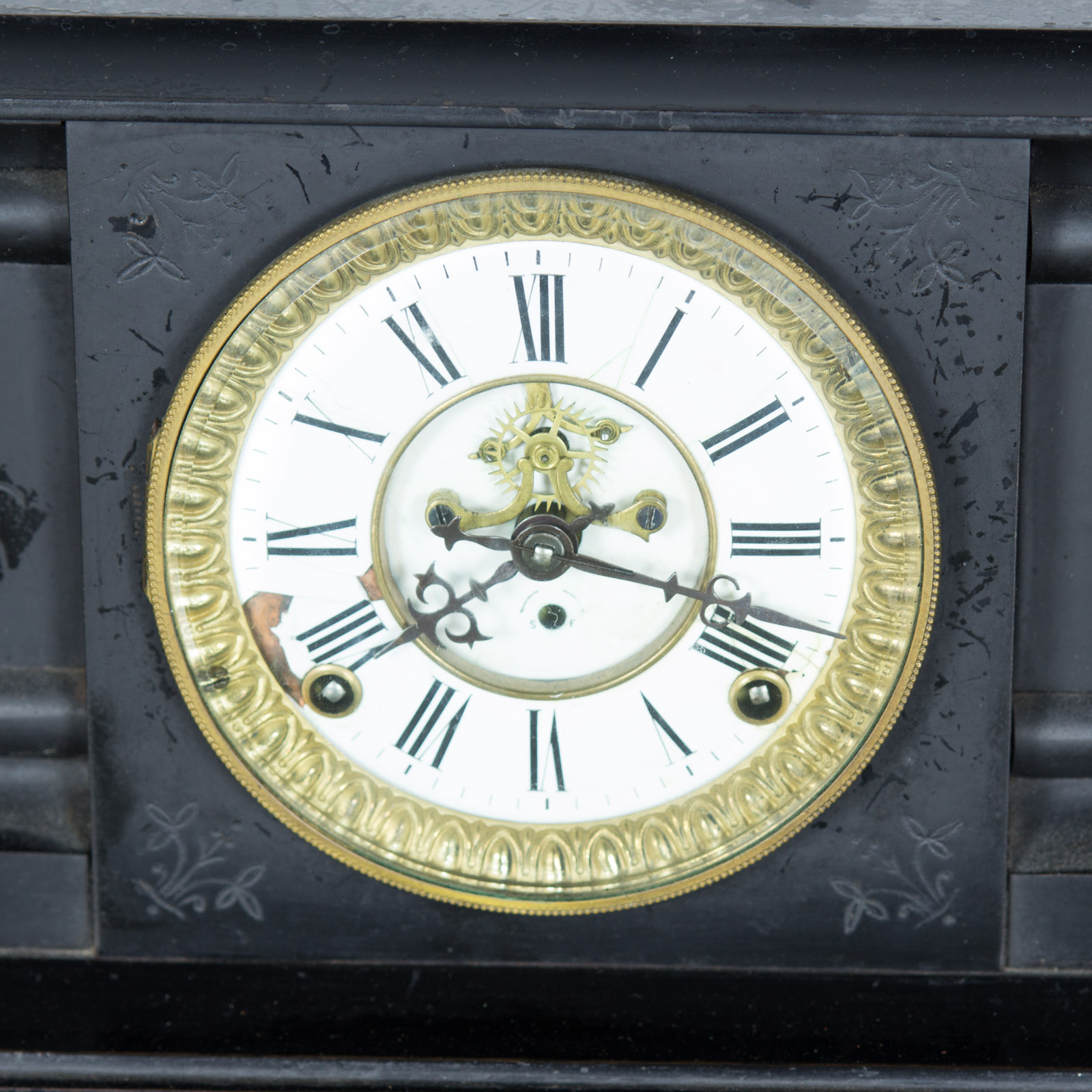 Antique F. Kroeber Clock Co. "Bothnia" Cast Iron Mantel Clock