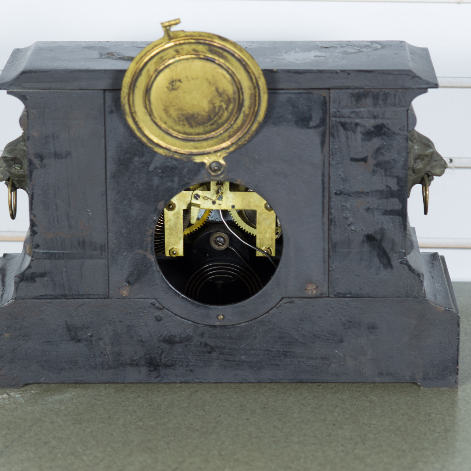 Antique F. Kroeber Clock Co. "Bothnia" Cast Iron Mantel Clock