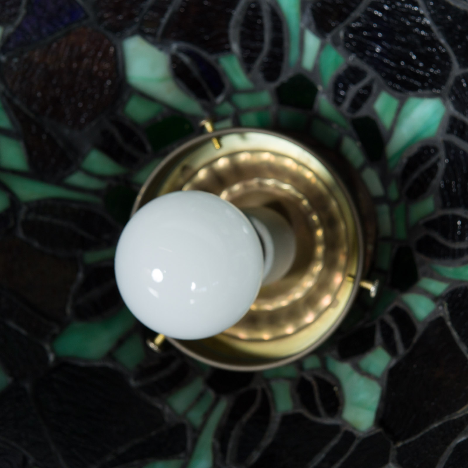 Vintage Stained Glass Ceiling Lamp