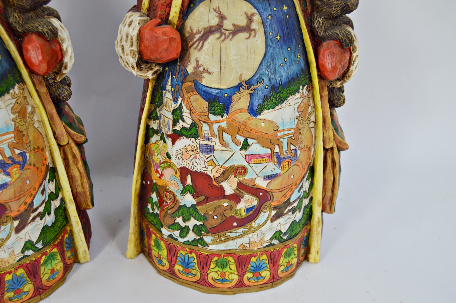 Two Collectible Father Christmas Figurines