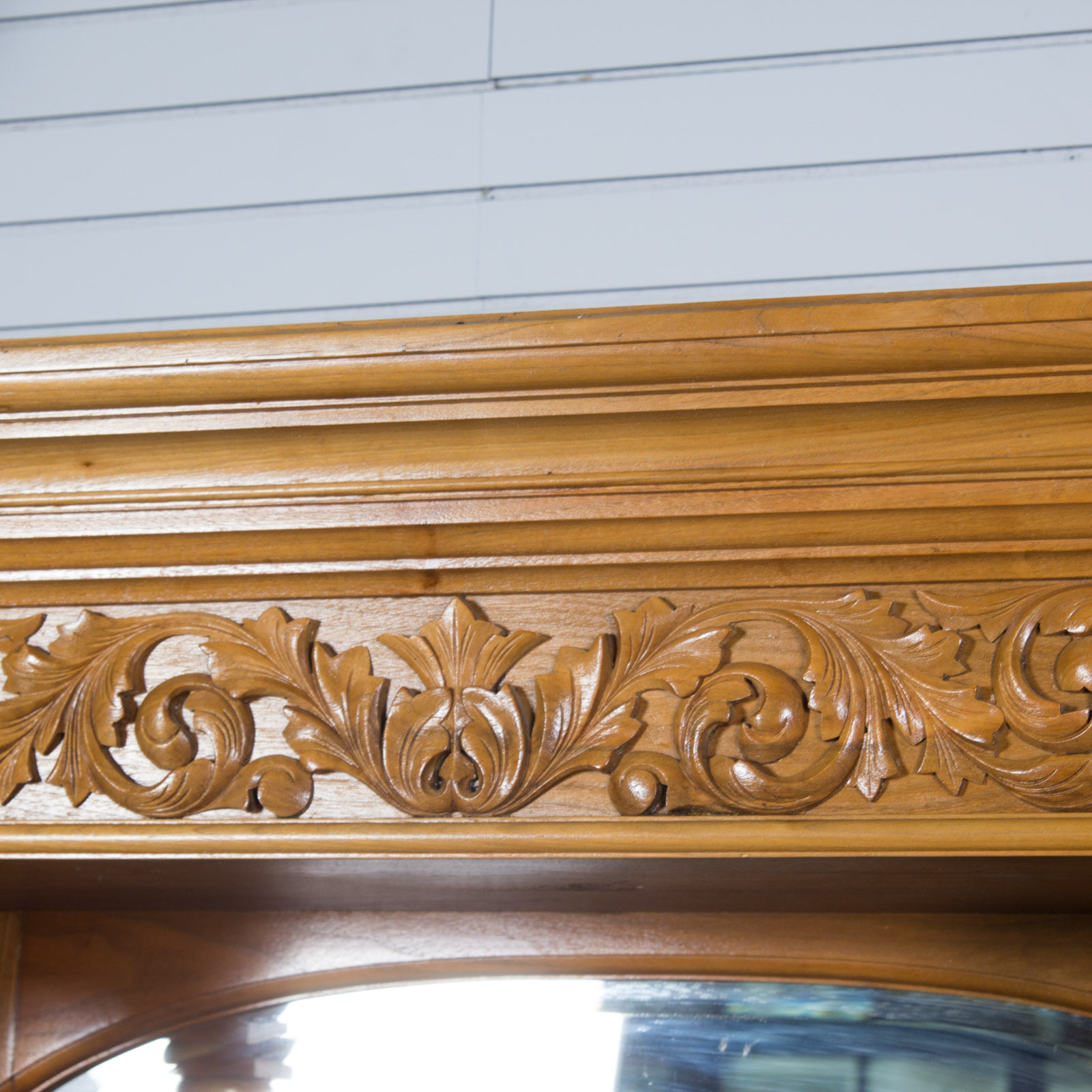 Vintage Marble Top Hutch with Mirrors
