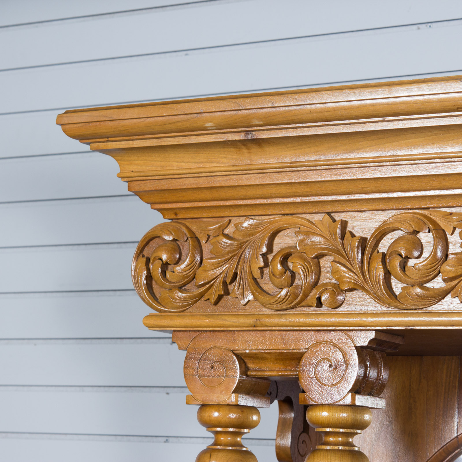 Vintage Marble Top Hutch with Mirrors