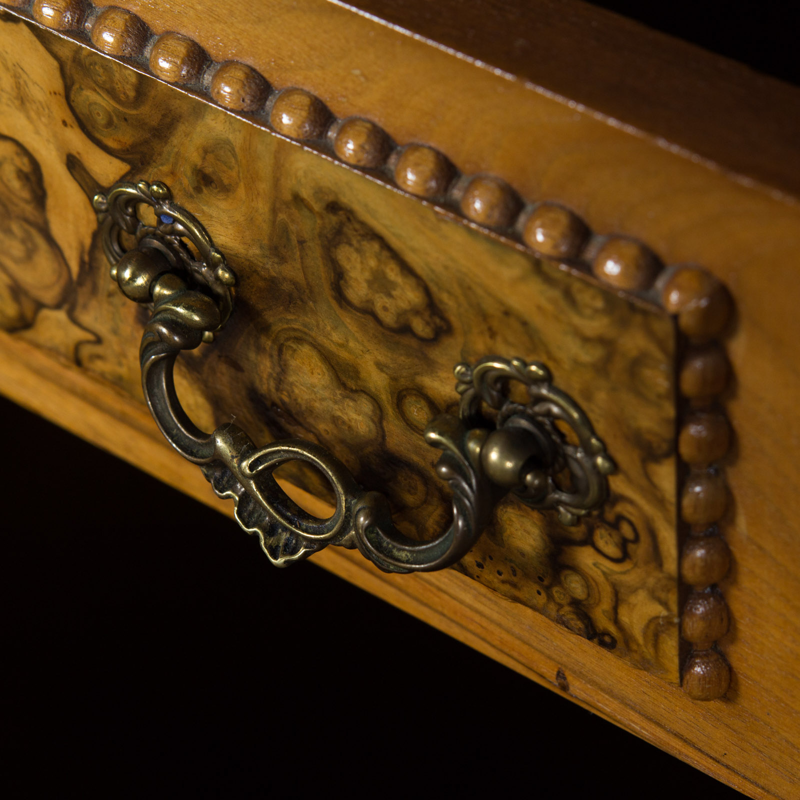 Vintage Marble Top Hutch with Mirrors