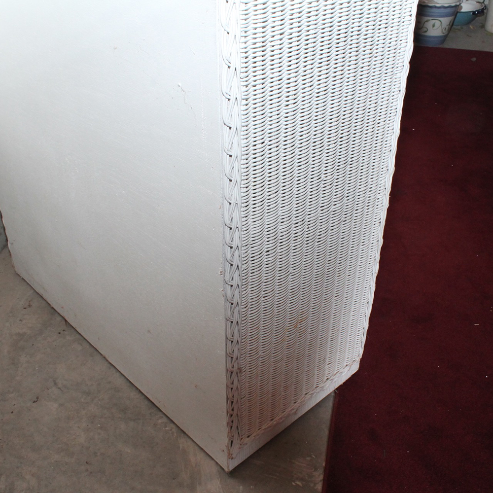 White Wicker Five Drawer Wardrobe