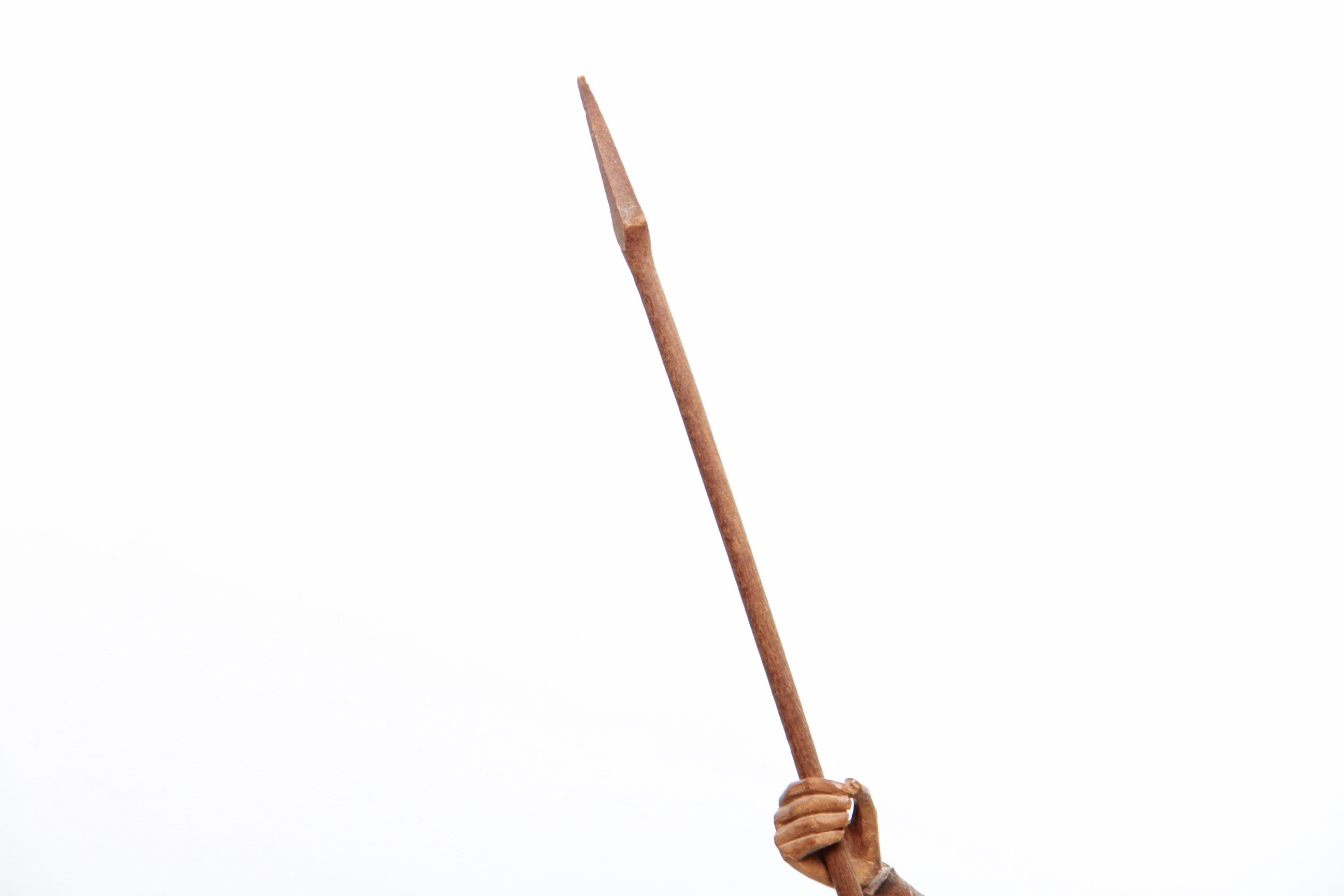 Don Quixote Wood Sculpture with Spear and Moveable Jointed Arms
