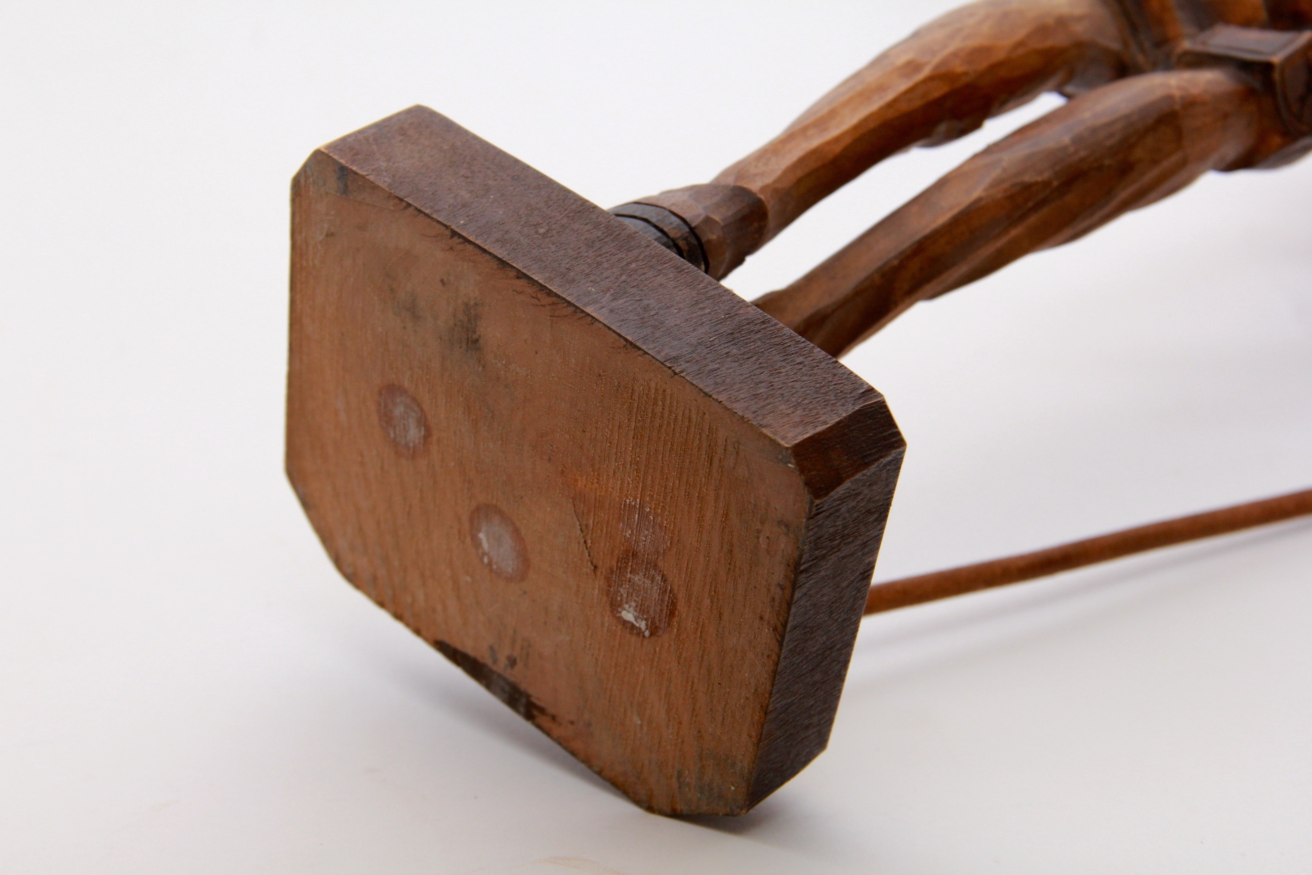 Don Quixote Wood Sculpture with Spear and Moveable Jointed Arms