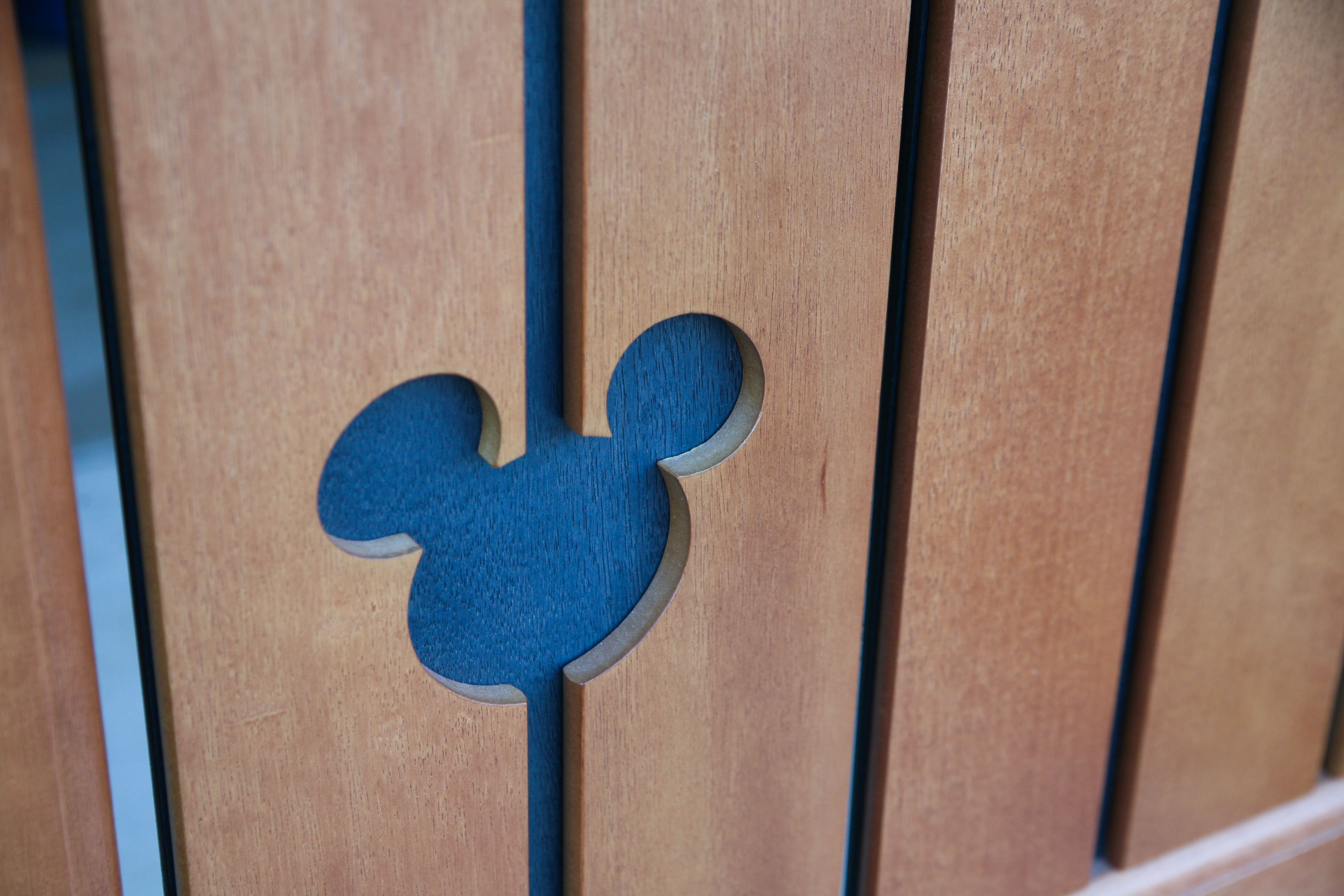 Wooden Mickey Mouse Silhouette Twin Size Bed Frame