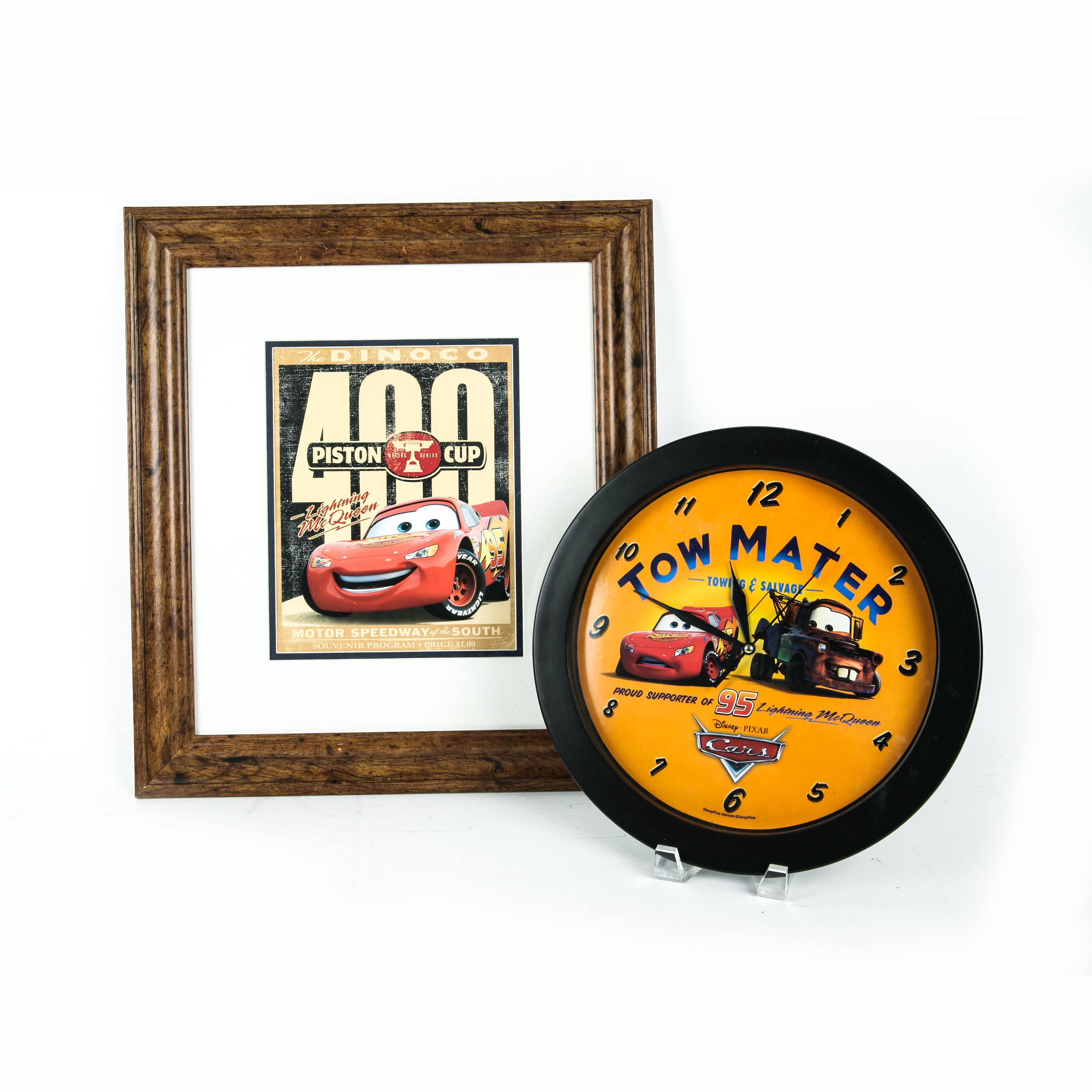 Disney Pixar Cars Clock and Framed Poster