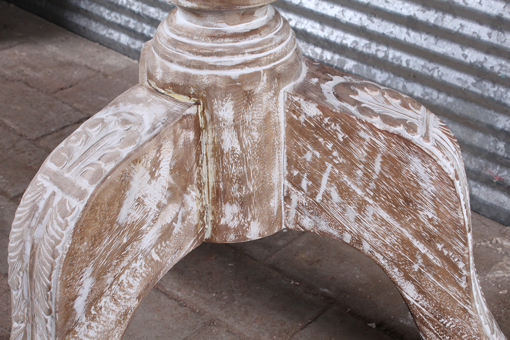 White Wash Wooden Dining Table
