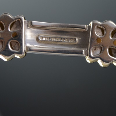 1995 Tiffany & Co Sterling Silver and 18K Gold Station Bracelet