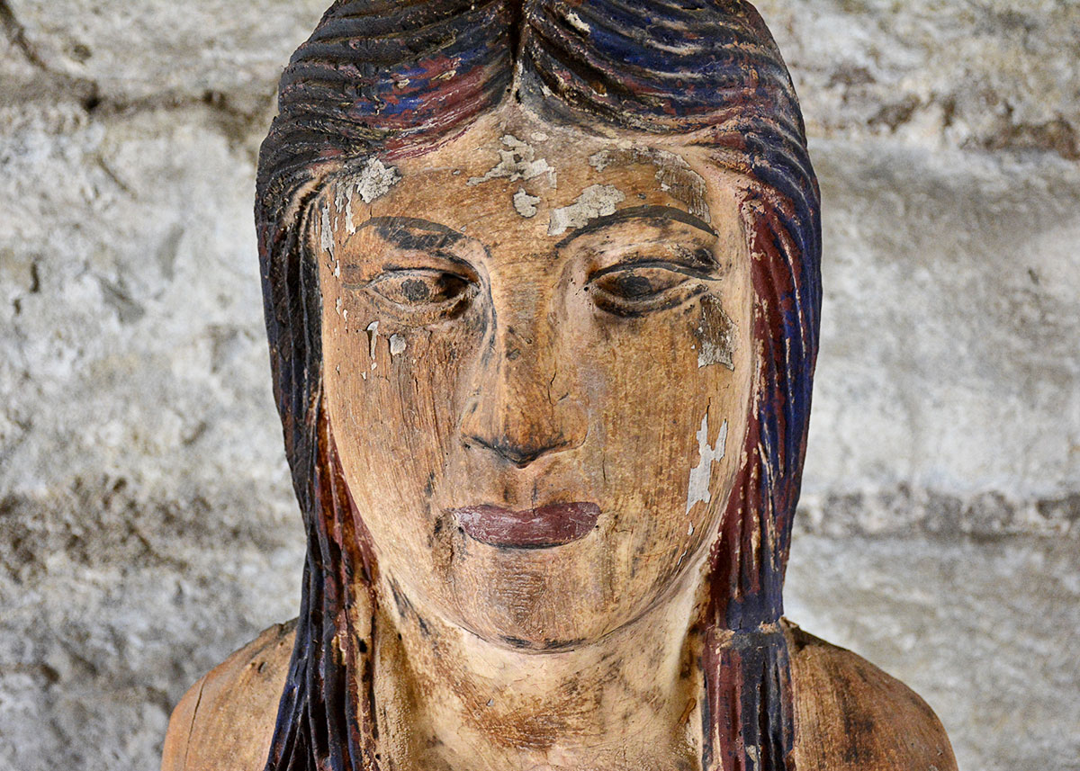 Wooden Mermaid Statue