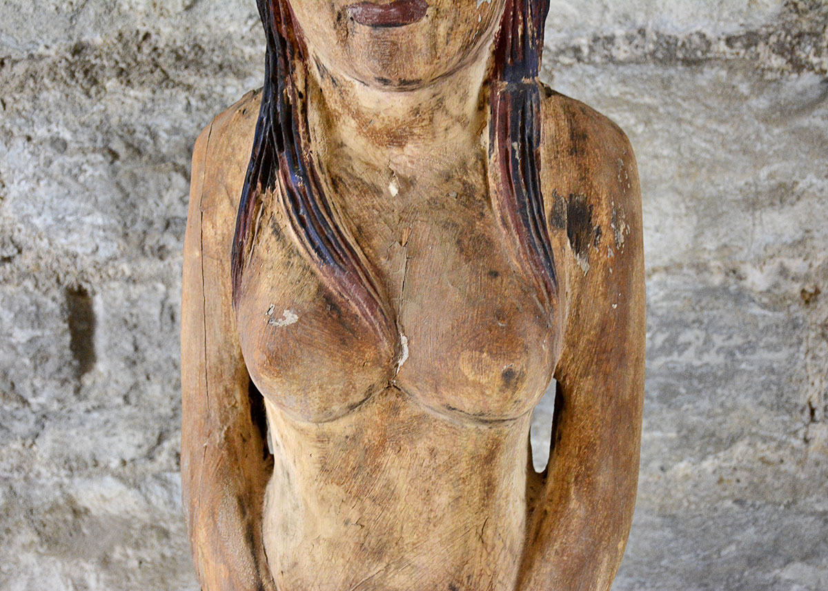 Wooden Mermaid Statue