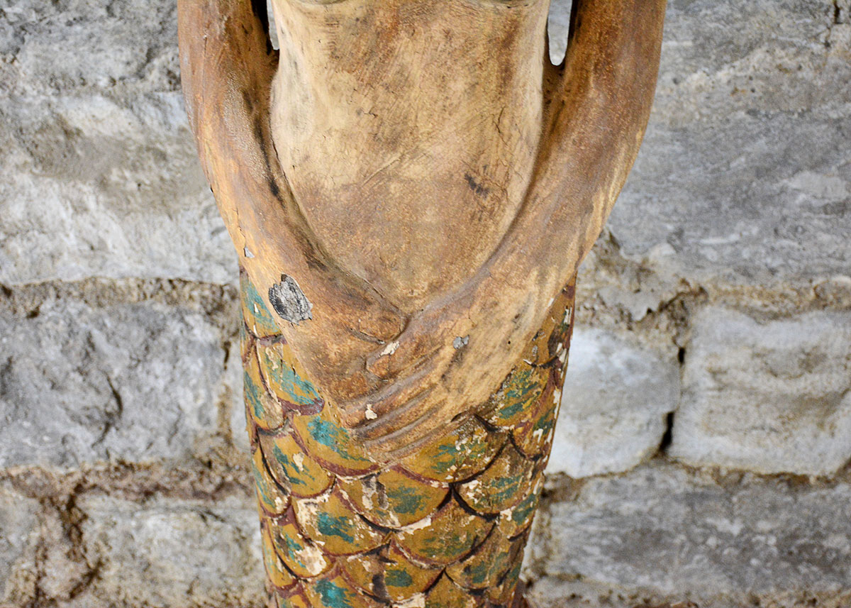 Wooden Mermaid Statue