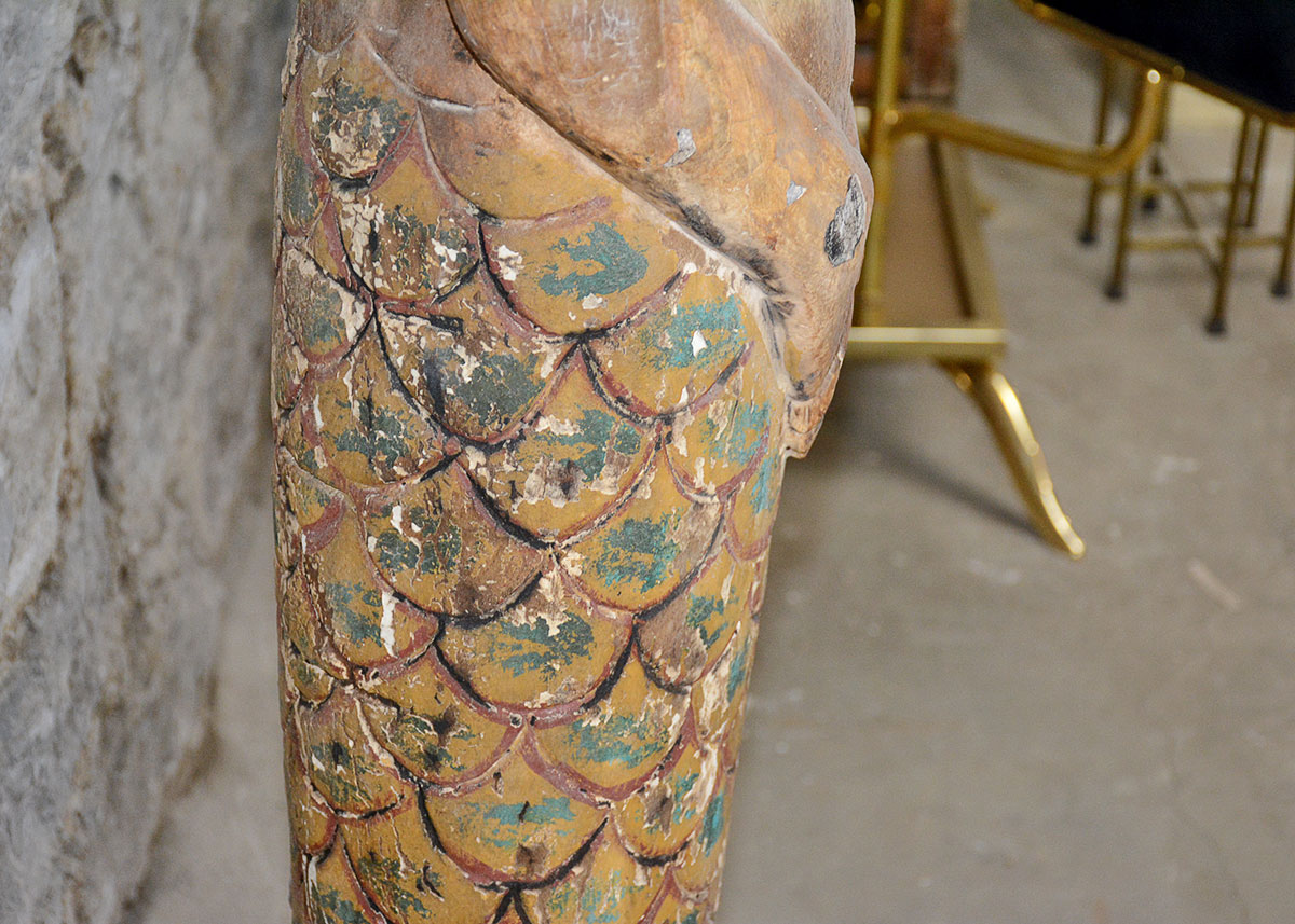 Wooden Mermaid Statue