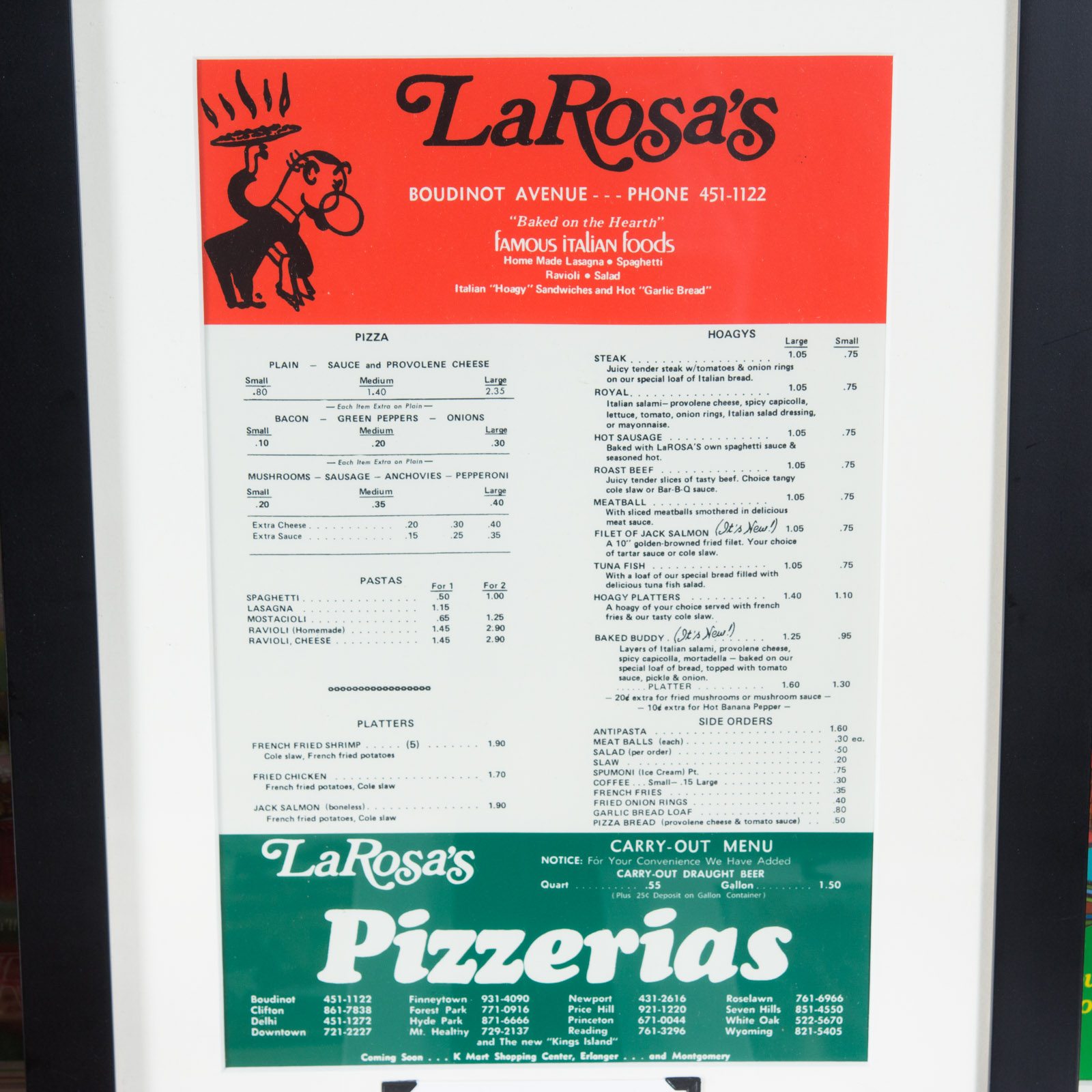 Collection of Vintage to Contemporary LaRosa's Menus