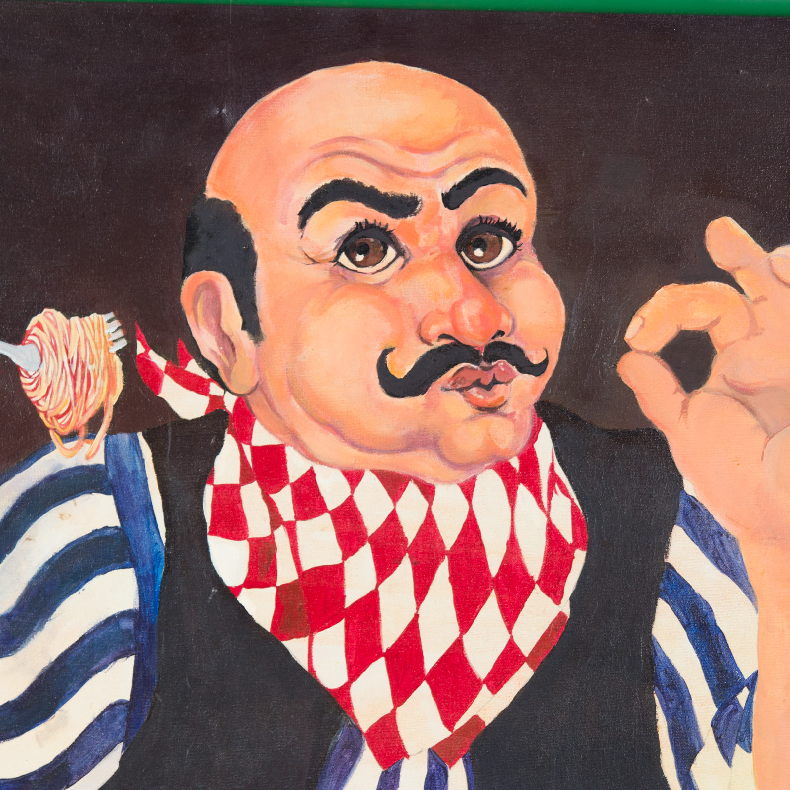 W. Hinton III Italian Food Themed Painting on Canvas