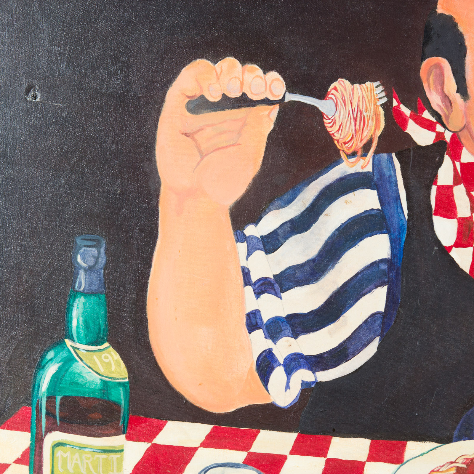 W. Hinton III Italian Food Themed Painting on Canvas