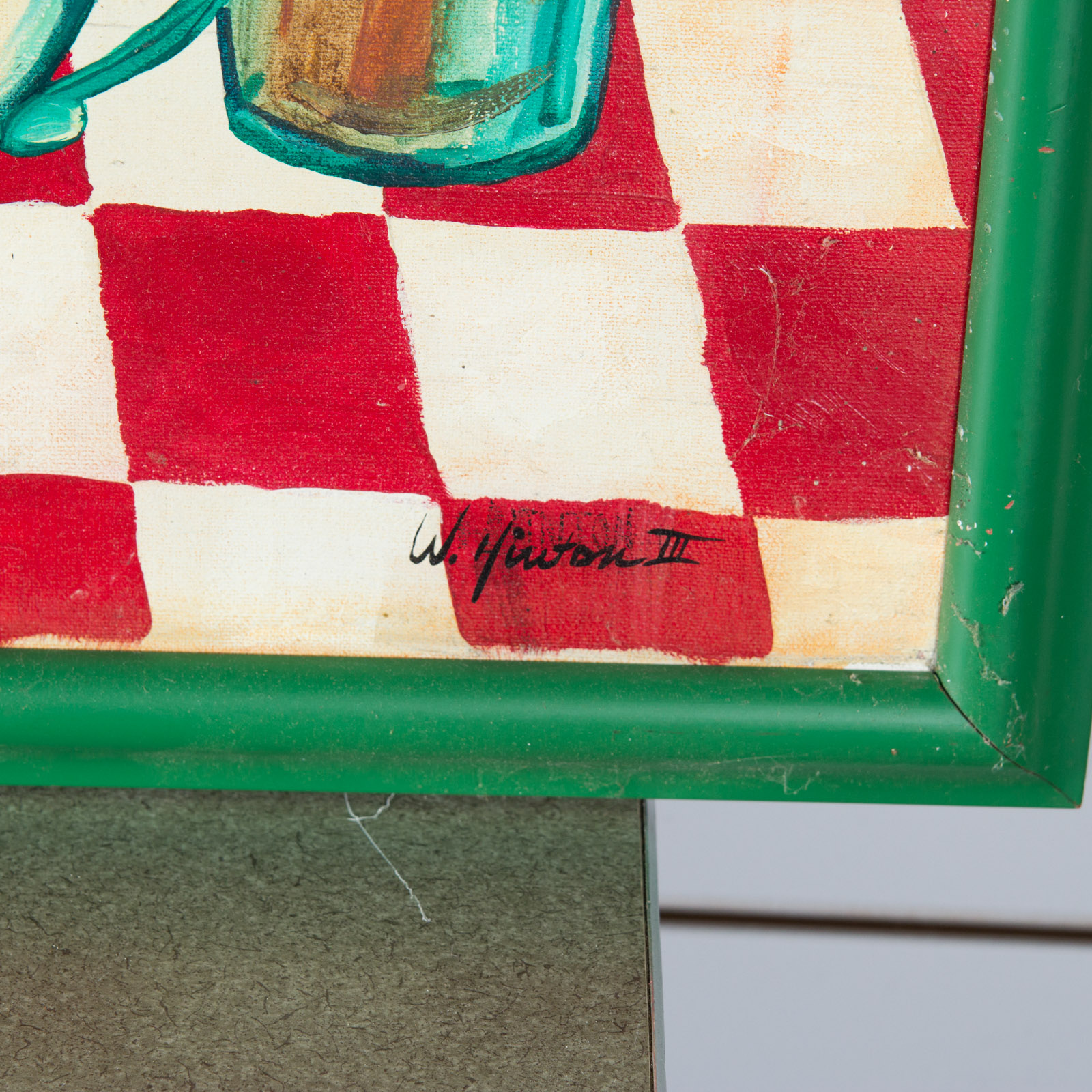 W. Hinton III Italian Food Themed Painting on Canvas