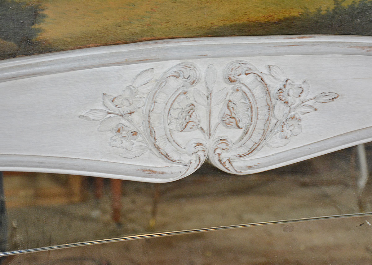 European Trumeau Mirror with Painting