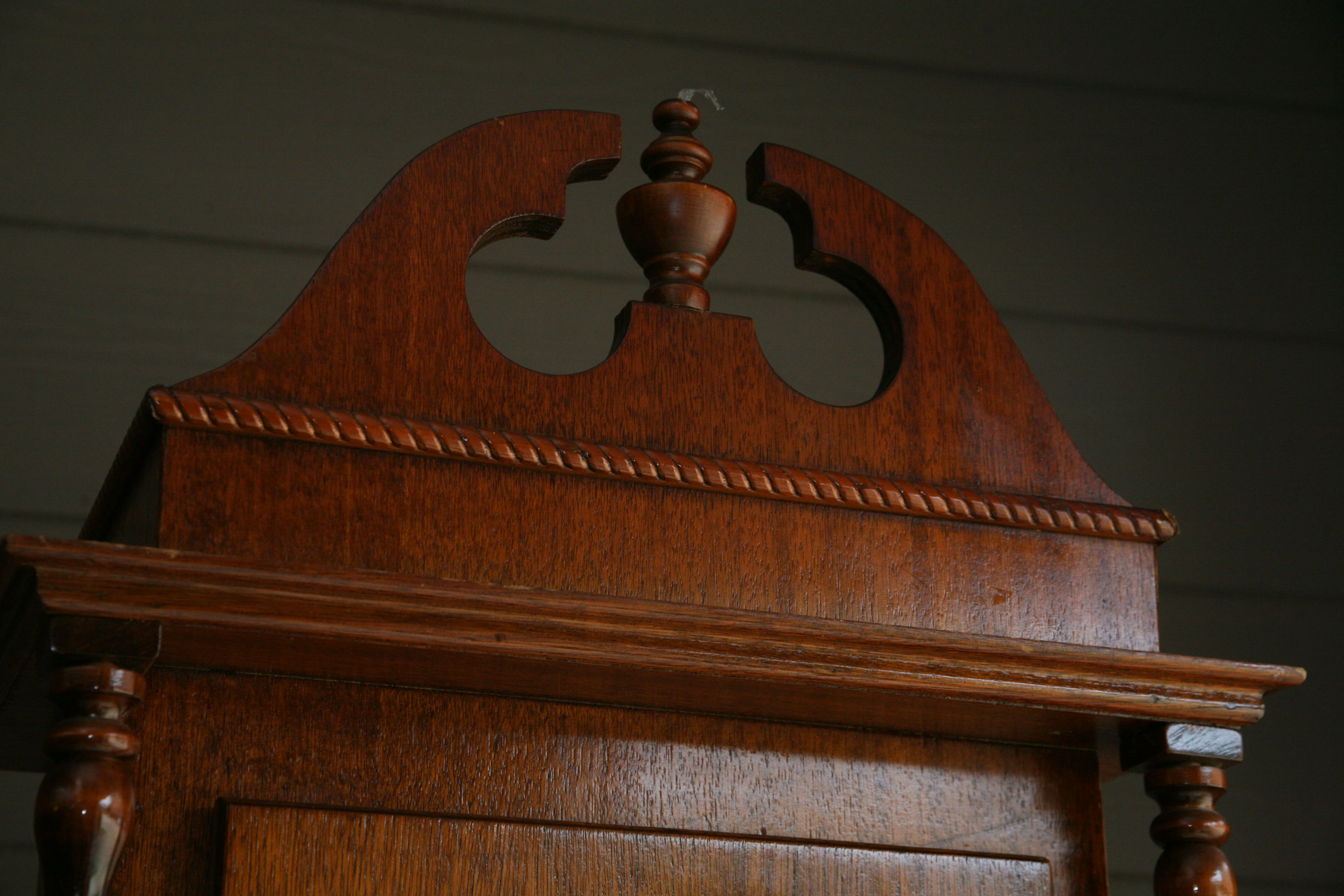 Tempus Fugit Mahogany Case Grandfather Clock