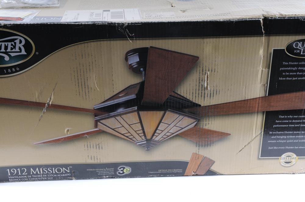 Hunter "1912 Mission" 54-Inch Ceiling Fan with Light