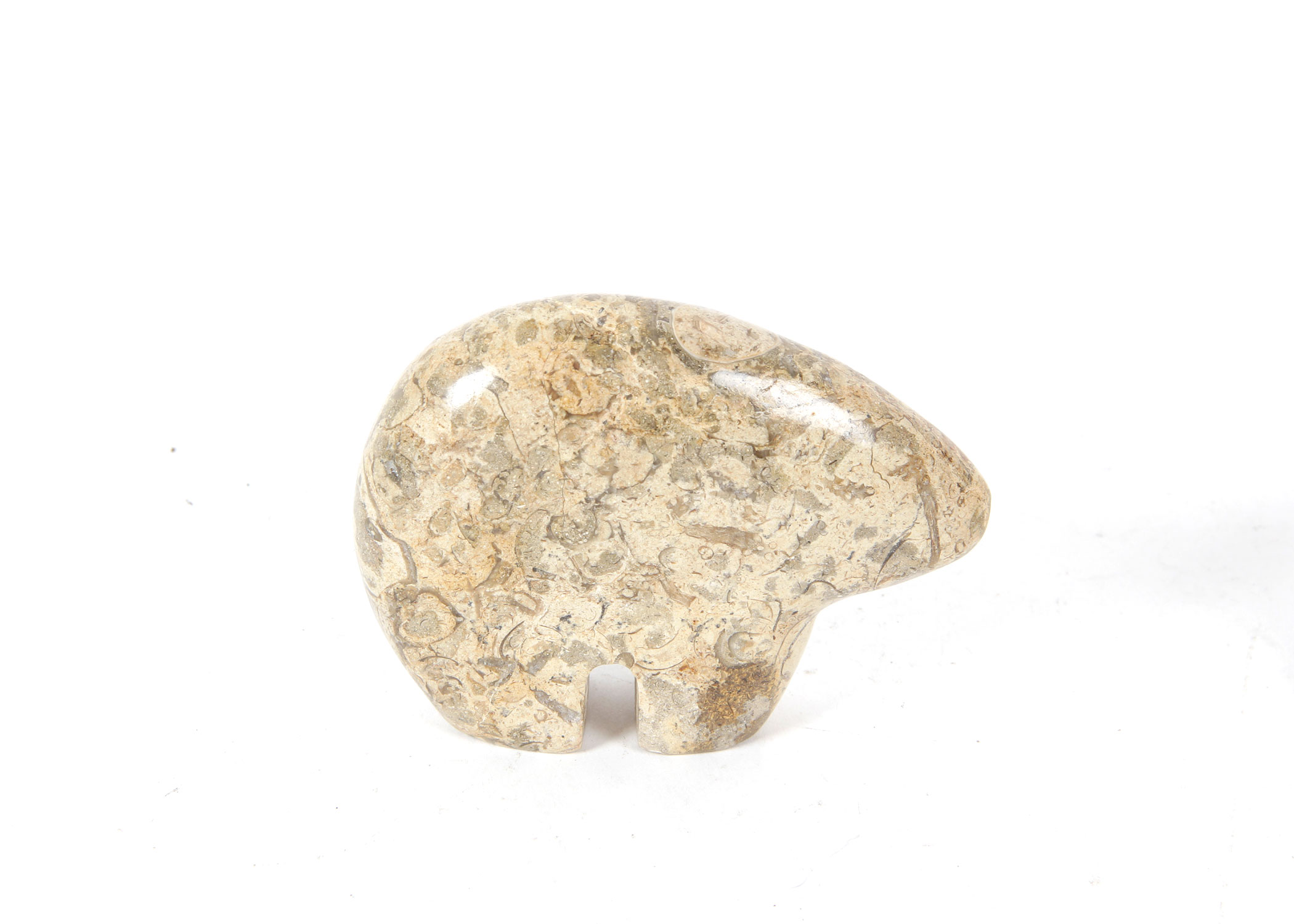 Carved Jasper Fetish Bear with Footed Stand