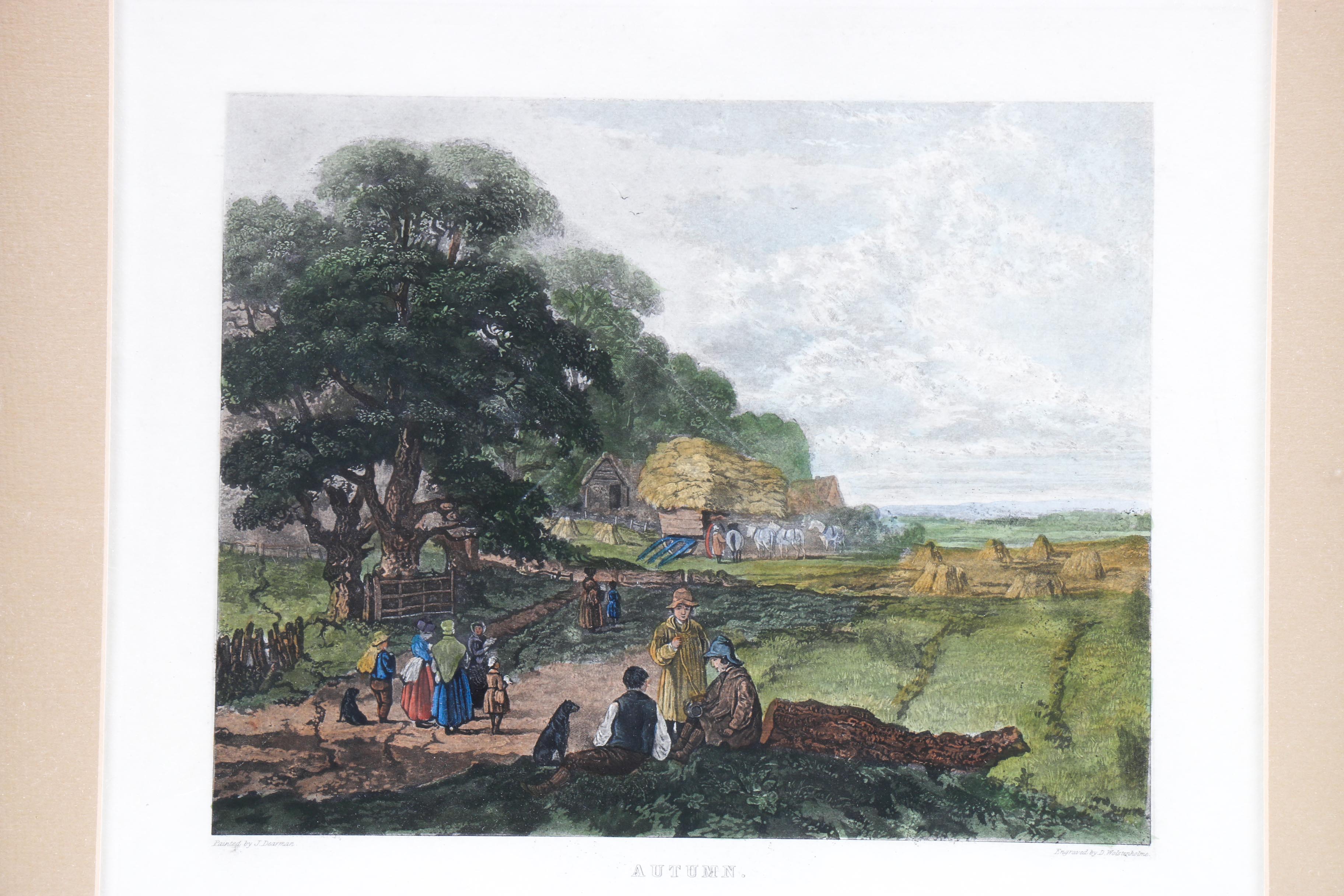 Season Themed Reproduction Engravings After J. Dearman Paintings