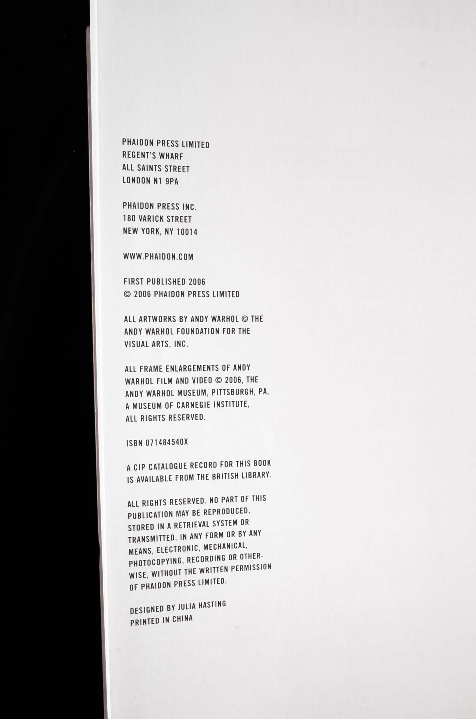 "Andy Warhol “Giant” Size" First Edition Hardcover