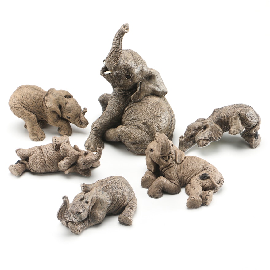 Collection of "The Herd" Elephant Figurines by Martha Carey